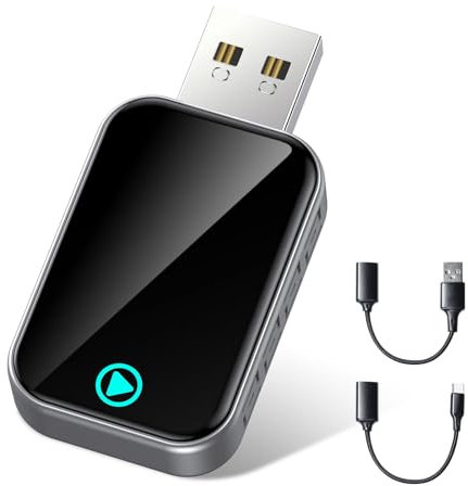 Alltotive S2 Mini Adaptador Carplay Inalámbrico para iPhone, Convierte Cableado a Inalámbrico, USB A/C Plug and Play, Compatible iOS 10+ y Coches con Car Play (Gris)