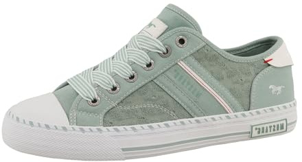 MUSTANG Damen Low-Top Sneaker, Frauen Halbschuhe,Turnschuhe,Laufschuhe,schnürschuhe,schnürer,straßenschuhe,Sportschuhe,Türkis,41 EU