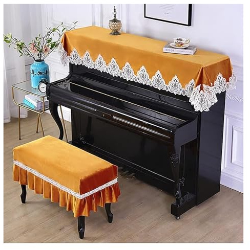 Staubschutzhülle für Klaviere, Staubdichte Abdeckung for elektronisches Klavier, staubdicht, modisch, schlicht, elegant(Yellow,Twin)