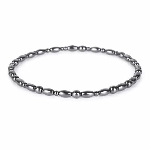 Bracelet de Cheville Minceur en Pierres Naturelles Magnétite | Aimant naturel | Perles Qualité AAA | Bijou Femme | Taille standard 22 cm élastique | Création Artisanale Française (Cheville Magnétite)