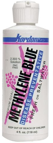 Kordon Methylene Blue Disease Preventative – Safe for Freshwater & Saltwater Aquariums, Prevents Fungal Infections & Treats Parasites, Reduces Fish Stress, 4-Ounces