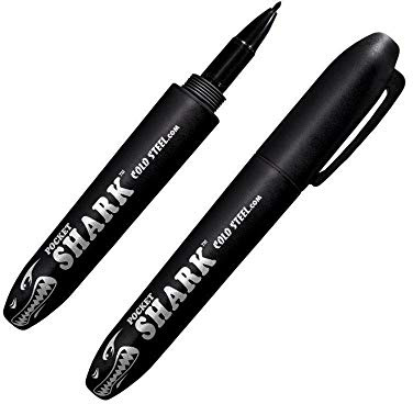 Cold Steel Black Pocket Shark 91SPB Marqueur permanent et couteau d'auto-défense
