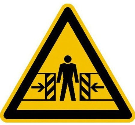 Indigos UG - Aufkleber - Warnung vor Quetschgefahr Warnschild, 31,50cm