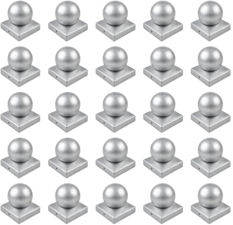 Baumarktplus 25x Pfostenkappe Kugel Pyramide verzinkt 7 x 7 cm | 71 mm, Abdeckkappe für Pfosten