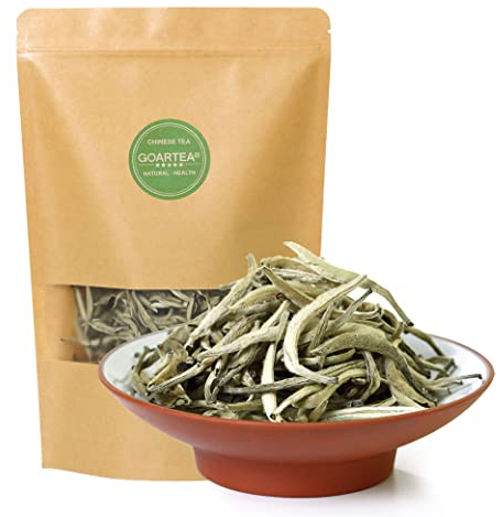 GOARTEA 500g (17.6 Oz) Premium Chinese Bai Hao Yin Zhen BaiHaoYinZhen Silver Needle Weißer Tee White Loose Tea
