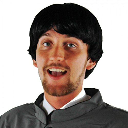 Adults 1960's Boy Band Bowl Cut Wig in Black Perfect for 1960s 60s Costumes or Any Fancy Dress Party Boyband 60's Hippy Pop Sergeant Wig