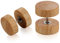 Flongo Holz Ohrstecker 12mm Knopf Männer Frauen Ohrringe, Holz Ohrstecker Gestüt Stecker Ohrringe Holz Farbe Braun Schwarz Fake Plug Tunnel Ohrstecker Piercing Ohrschmuck braun