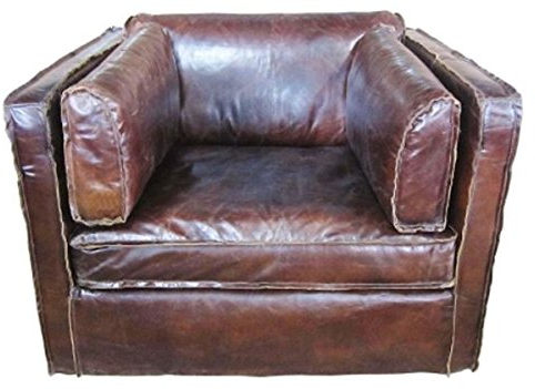 Casa Padrino Luxus Leder Sessel Dunkelbraun 106 x 99 x H. 73 cm - Echtleder Möbel