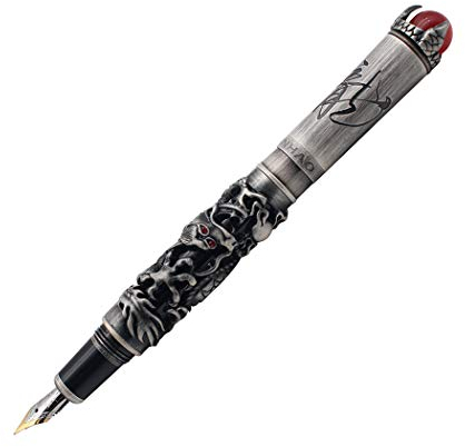 Zoohot 3D Jinhao Dragon Fountain Pen Fine Nib Signature Calligraphy Business Gift Pens - Black