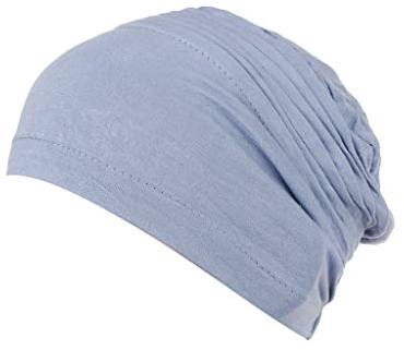 Lazzboy Frauen Plissee Beanie Turban Chemo Cancer Cap Mütze Kopf wickeln Schal Muslim Hijab (E)