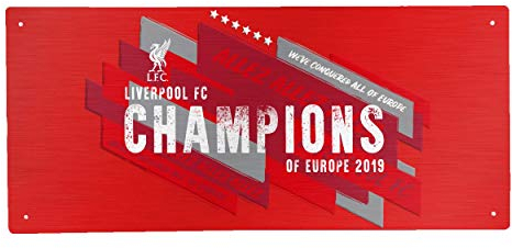 FOCO Liverpool FC EPL Premier League Football Champions Of Europe 2019 Wall Plaque Street Sign Decorative Memorabilia