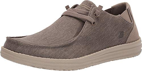 Skechers MELSON RAYMON, Zapatillas para Hombre, Khaki Canvas, 43 EU