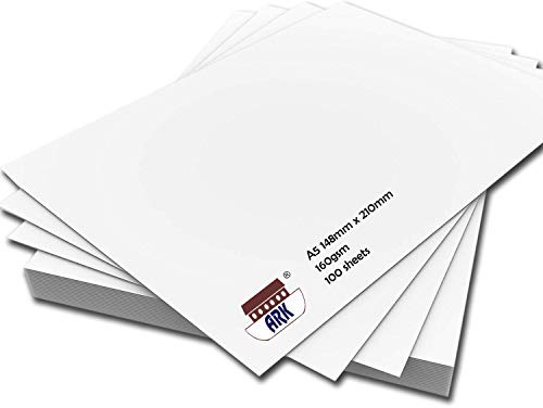 ARK A5 160gsm White Blank Card Cardstock (100 Sheets)