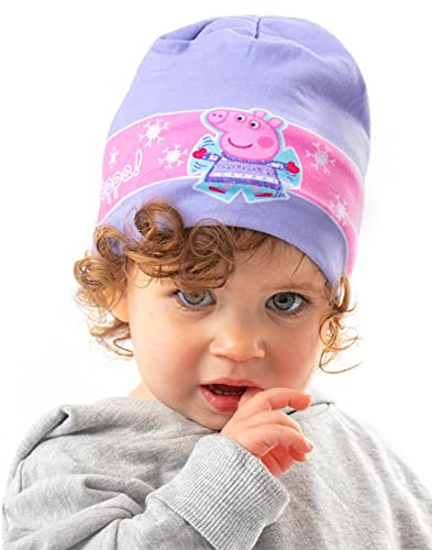 Vanilla Underground Peppa Pig Kinder Winter Wollige Mädchen Lila Beanie Hut