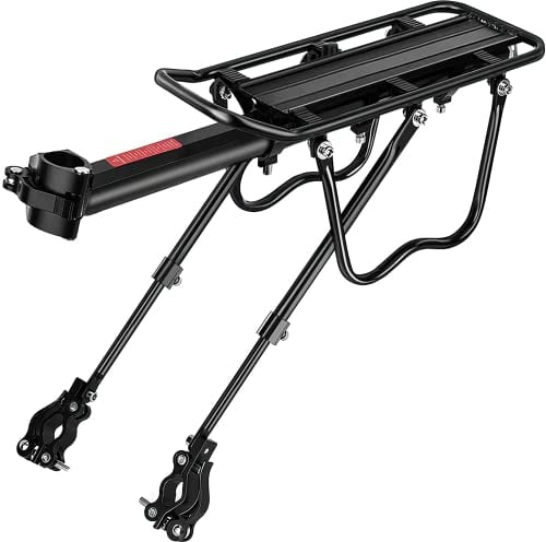 SPGOOD Porte Bagage Vélo Arrière,Porte-Bagages À Dégagement Rapide avec Réflecteur,Porte-Bagages De Vélo pour Tige De Selle en Alliage D'aluminium,Convient Aux Vélos de 24 à 29 Pouces