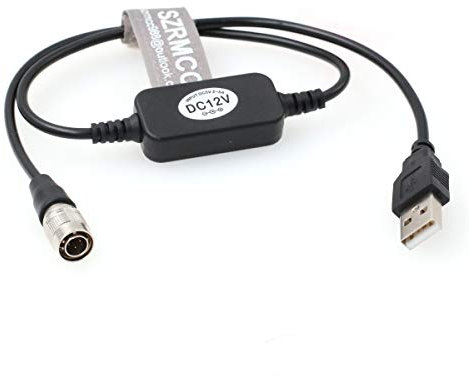 SZRMCC USB 5V 2A Mobile Power Bank to Hirose 4 Pin with Boost 12V Cable for Sound Devices 688 644 633 Zoom F4 F8 Zaxcom