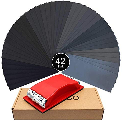 Schleifblock-Schleifkissen für Holzgläser Automöbelveredelung Schleifblatt-Halterklemme macht Schleifpapier nass trocken, Schleifmaschine mit Blechen