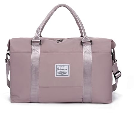 KARRESLY Reisetasche für Damen, Schultertasche, Wochenendtasche, Sporttasche, Turnbeutel, wasserdicht, dunkelrosa, free size,