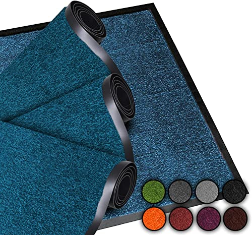 LucaHome - Felpudo Entrada casa 40x60cm Azul - Alfombra Antideslizante Lavable para Puerta de Entrada, Cocina y Pasillo - Felpudo Exterior e Interior - Tapetes Originales Entrada casa