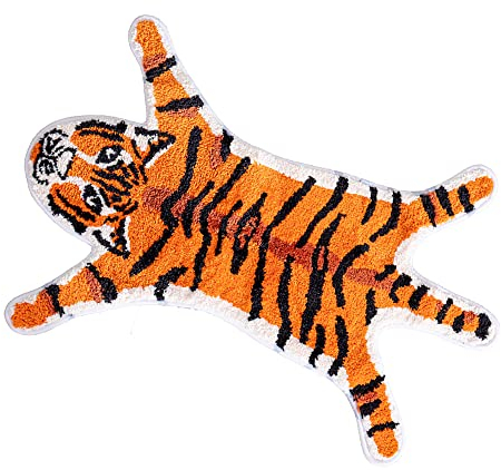 ZSCYD-yingda1992 Badematte Tiger, Tiere, rutschfest, Cartoon-Bereich, Teppich für Badezimmer, weiche Badematte, Heimdekoration (65 x 98 cm), Orange