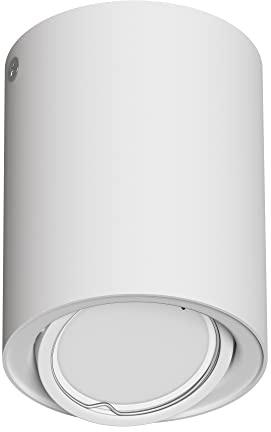 ledscom.de Deckenleuchte DEJO, weiß matt, 80mm Ø + GU10 LED 630lm, warmweiß