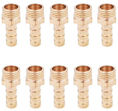 10 pièces tuyau tuyau robinet connecteur laiton tuyau buse connecteur tuyau raccord mâle adaptateur pour étang piscine tuyau tuyau adaptateurs-1/4 8mm
