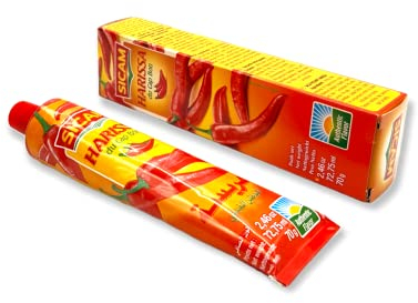 24x 70g Sicam Harissa, 24er Pack Harissa Paste Tube aus Tunesien Harissapaste Hot Chili Sauce Gewürzpaste scharf