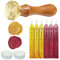 9-teiliges Set Retro Siegelwachs, Siegelwachsstäbe mit Dochten und Wachssiegel Stempel, wachssiegel für Vintage Siegellack Stempel Brief,Einladungen,Geschenk,Paket (Gold/Braun)