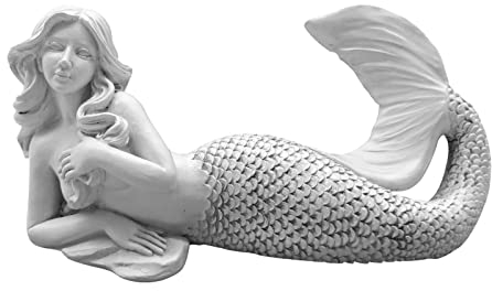 SYNYEY Meerjungfrau Figur | Kleine Meerjungfrau Gartenfigur | Geschenke für Mädchen Liegende Figur für Zimmerregal Kunstharz Statue Ornament Skulptur Home Craft Sammlerstück