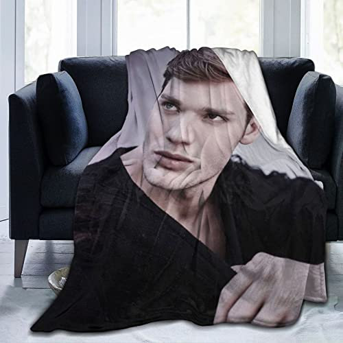 LOUJIN Dominic Schauspieler Sherwood superweiches Flanell-Fleece, leichte Überwurfdecke, Klimaanlagendecke, Couch, Sofa, Schlafzimmer, 125 cm x 100 cm