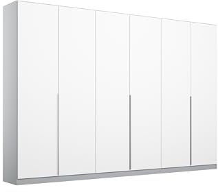 Rauch Möbel Alabama, Kleiderschrank für Schlafzimmer, Kinderzimmer, Wohnzimmer, Garderobe, Flur, 6-türig, mit Zubehör Basic, Farbe Weiß/Seidengrau, Breite 271 cm