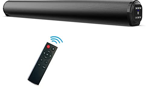 NGARY Mini Barre De Son Portable, Haut-Parleur Stéréo, Radio FM avec Télécommande, Batterie Rechargeable Intégrée, Canaux De Son Surround Stéréo Gauche Et Droit, pour PC Theater TV