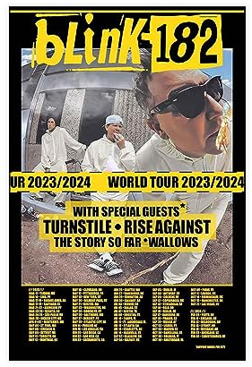 TONFON Blink Poster & 182 UR 2023 oder 2024 World Tour Poster Leinwand Poster Wandkunst Dekor Druck Bild Gemälde für Wohnzimmer Schlafzimmer Dekoration ungerahmt 20 x 30 cm