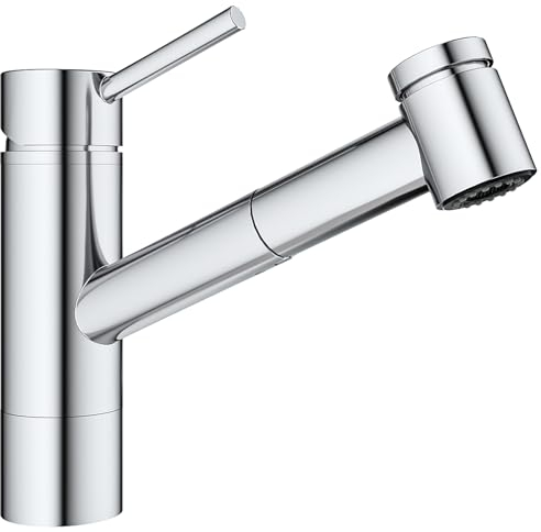 APPASO Wasserhahn Küche, Edelstahl Küchenarmatur mit Brause Ausziehbar & 2 Strahlarten, Mischbatterie Spültischarmatur Armatur Küche 360°Schwenkbar, Chrom, Hochdruck