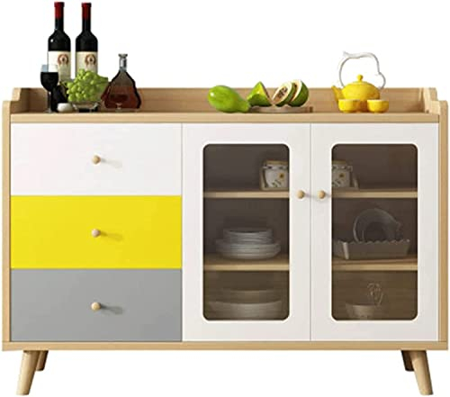 BONOOL Luxuriöses Buffet-Sideboard, Barschrank mit Stauraum, Küchen-Sideboard, antiker stapelbarer Schrank für den Heimschrank (120 x 40 x 86 cm)