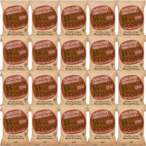 Brown Bag Aberdeen Angus Beef & Onion Crisps 20 x 40gm