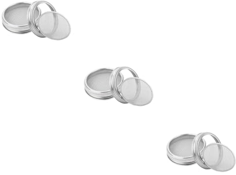 Zerodeko 6 Pcs Stainless Steel Sprouting Lids Mesh Jar Lids Mason Jar Screen Lids Canning Jar Lid Growing Broccoli Jar Lid Germination Can Screen Grwoing Sprout Lids Ordinary Bean Sprouts