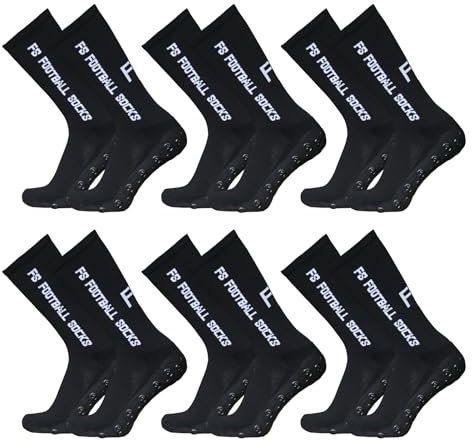Lixada Fussball Socken Grip Socken 39-46 Fussball Herren DREI Paare Sportsocken Größe Outdoor Sport Laufsocken Kompressionsstretch für Basketball Hockey Laufen Bergsteigen Marathons,6 Paar