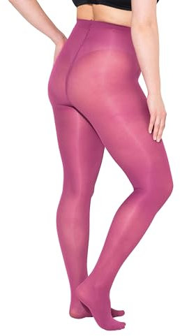 Ulla Popken Damen Essential Mikrofaser, 60 den Strumpfhose, dunkel Flieder, 62-64