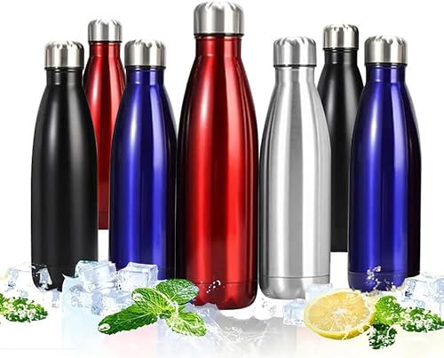 ProBytes Borraccia termica in acciaio inox da 500 ml, a doppia parete, in metallo senza BPA, fino a 12/24 ore caldo/freddo, a prova di perdite, sport, ufficio, palestra, viaggi, unisex, colore: rosso