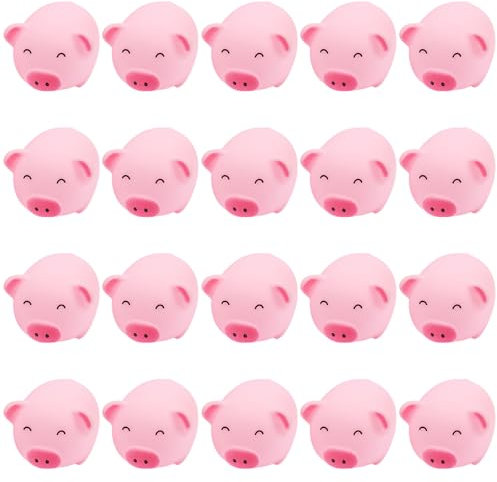Falafoty 20PCS Juguetes De Baño De Cerdo De Goma, Juguetes De Cerdo Chirriantes Juguetes De Bañera Juguetes Flotantes Chirriantes para Baby Shower, Apretar Cerdo Juegos De Agua Baño Piscina Juguete
