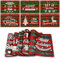 Tischset Weihnachten Abwaschbar 6Pcs Platzset Weihnachten Set 32x45cm Leinen Platzdeckchen Weihnachten Stoff, Rentier Tischdeko Weihnachten für Tisch und Weihnachtsdekoration