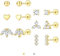 Chriscoco Gold Set 14K Vergoldet Damen Ohrringe - Hypoallergene Chirurgenstahl Ohrstecker für Helix und Tragus Piercing