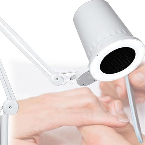 Nail Art Nail Dust Collector, Electric Nail Dust Extractor Machine, 360° Multi-Angle Adjustable Nail Vacuum Cleaner Fan, for Pedicure Manicure Beauty Salons,Desktop