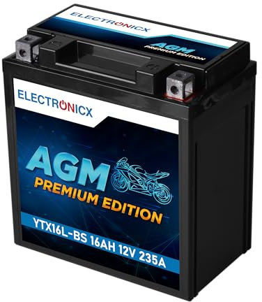 Batterie per motociclette AGM (14Ah 12V YTX16L-BS)