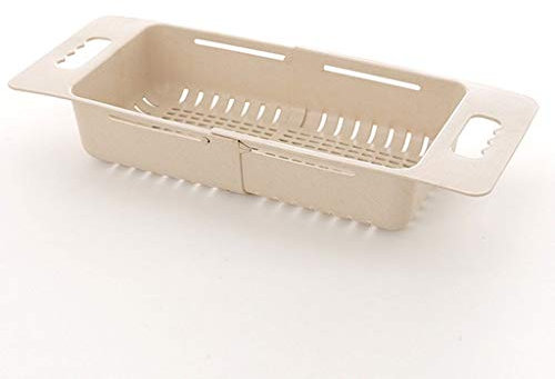 P9IDEDFH Escurridor de platos ajustable para fregadero, cesta de drenaje para lavar verduras, frutas, plástico, organizador de accesorios de cocina (color: B) (D)