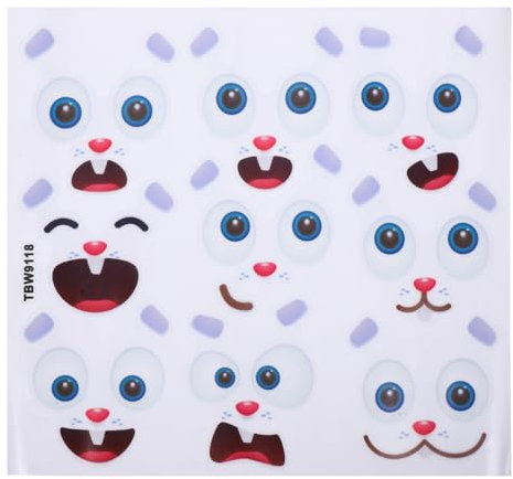 MAGICLULU Osterhasen-Aufkleber Osterhasen-Gesicht Vinyl-Aufkleber Selbstklebende en- Mit Bunten Augen Nase Mund en-Kaninchen-Wand Für Diy-Wohnkultur