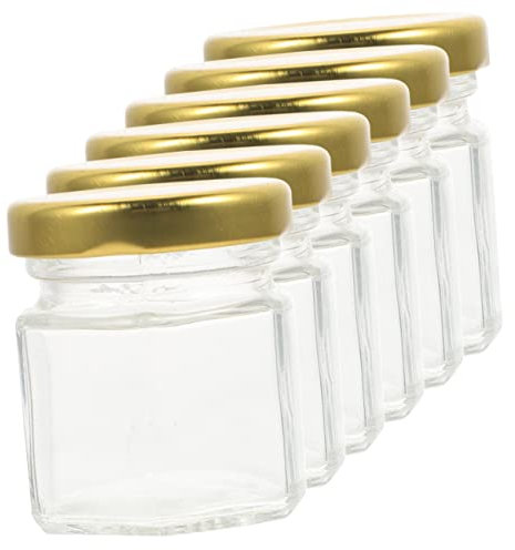 Cabilock 6pièces Bocaux Verre Hexagonaux Transparent Pots À Confiture Bocaux Pour Miel Et Fruits Pots De Conservation Alimentaire