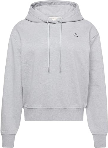 Calvin Klein Donna Felpa con Cappuccio Monogram Terry con Logo