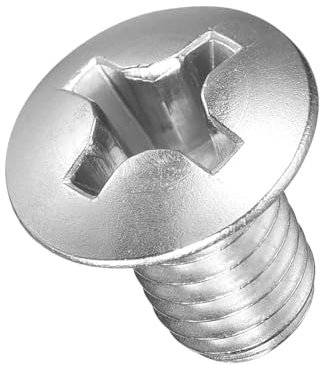 METALLIXITY Phillips Cross Recessed Countersunk Head Screws Bolts (M6-1x10) 30Pcs, 304 Stainless Steel Flat Head Woodworking Machine Screws - for Furniture Assembly DIY Projects, Silver